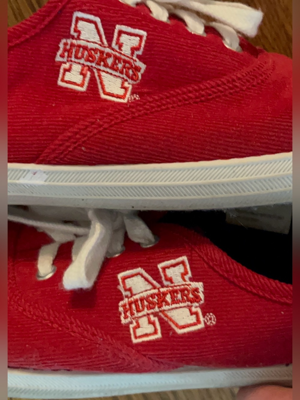 Licensed Women’s Red Canvas Lace-Up Sneakers Nebraska Huskers